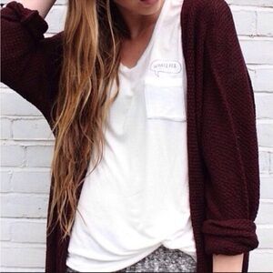 Brandy Melville Caroline Open Front Wool Cardigan